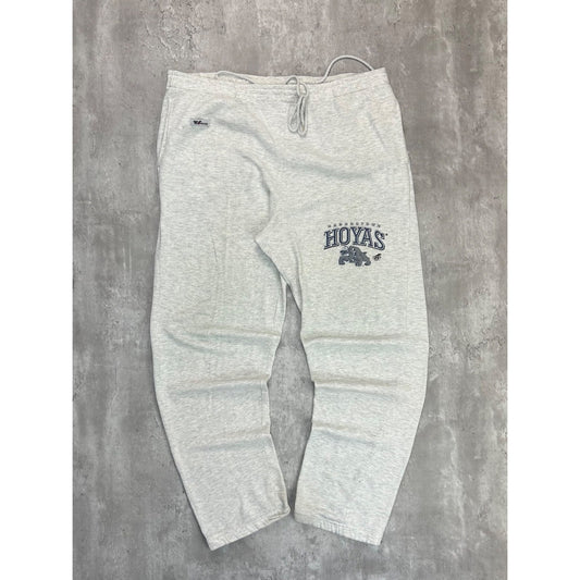 Vintage 90s Georgetown Hoyas NCAA Graphic Sweat Pants Size 2XL Gray