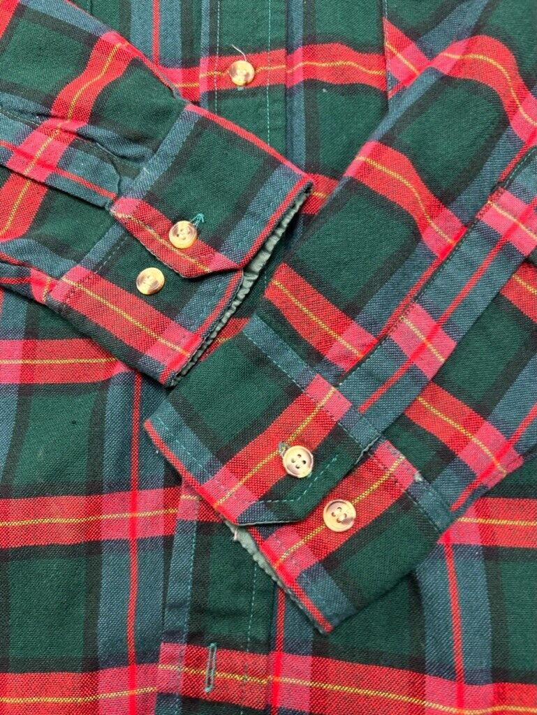 Vtg 90s Northwest Territory Plaid Double Pocket Button Up Shirt Sz Medium