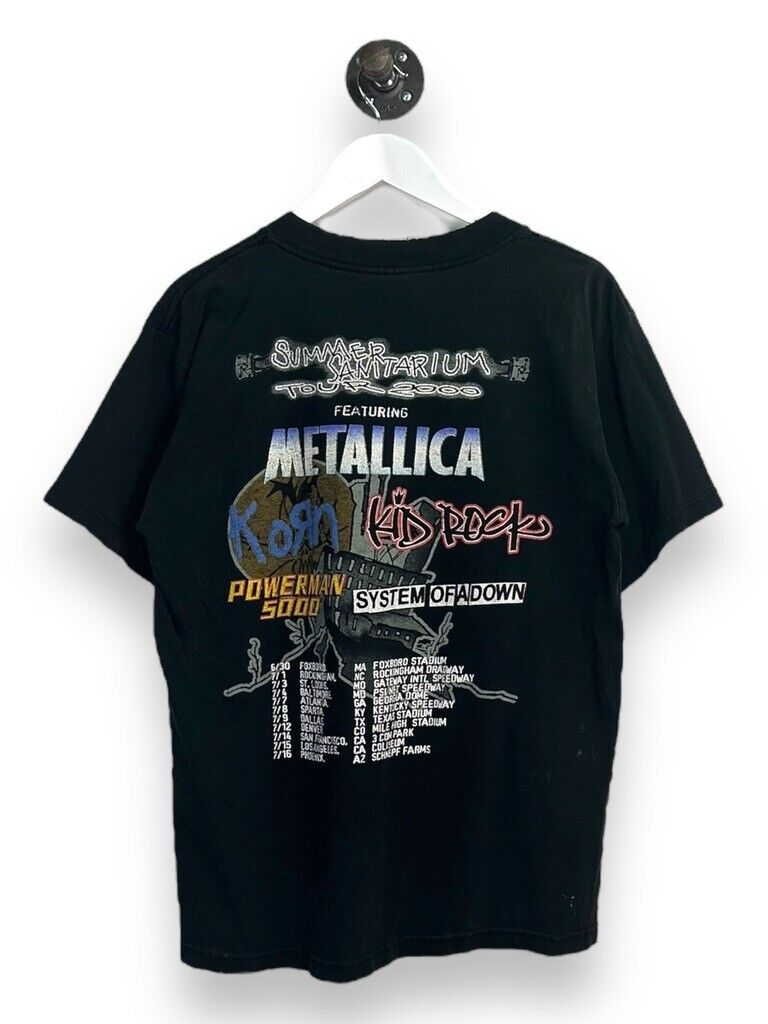 Vintage 2000 Tour Summer Sanitarium Metallica Korn Music Band T-Shirt Sz Large