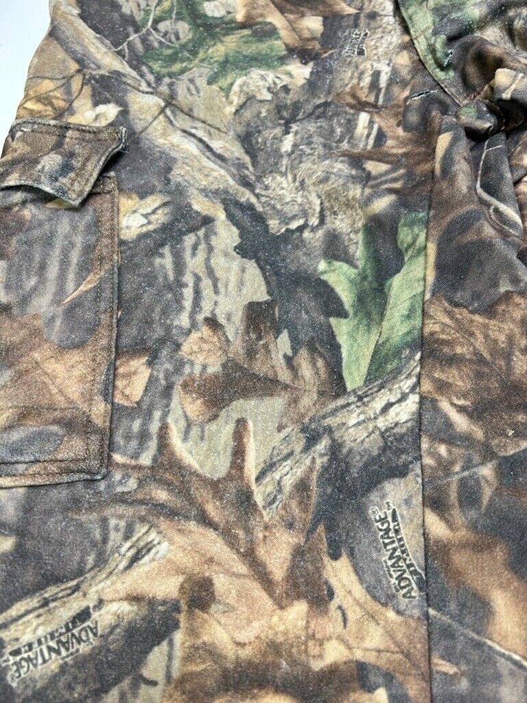 Vintage White Water Outdoors Fleece Lined Advantage Camo Hunting Pants Sz Large