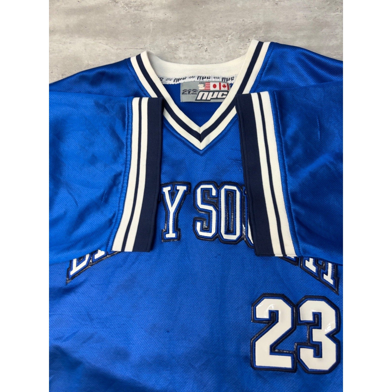 Vintage Y2K Dirty South #23 Stitched Arc Spellout Blue Football Jersey Size XL