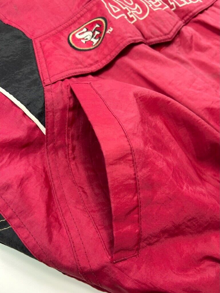 Vintage 90s San Fransisco 49ers NFL Insulated Starter 1/2 Zip Jacket Size XL Red