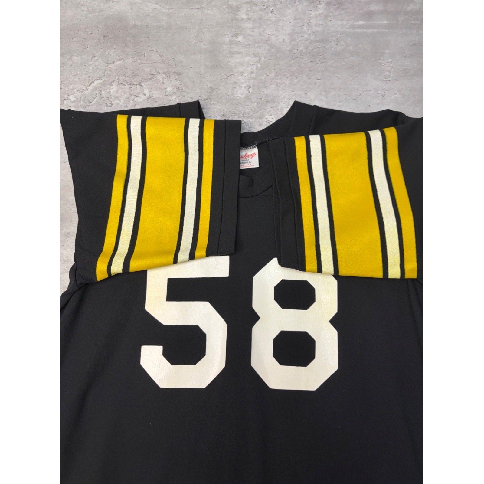 VTG 1970s Jack Lambert #58 Pittsburgh Steelers NFL Rawlings Jersey Size Small
