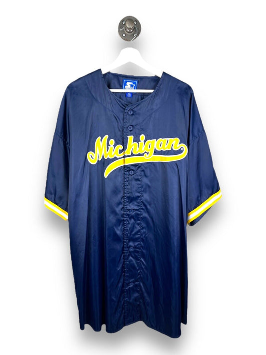 Vintage 90s Michigan Wolverines NCAA Warm Up Shooting Starter Jersey Size 2XL
