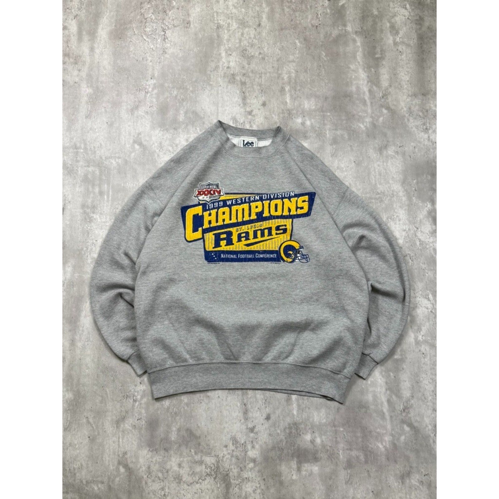 1999 St. Louis Rams NFL Western Division Champs Graphic Sweatshirt Size Large