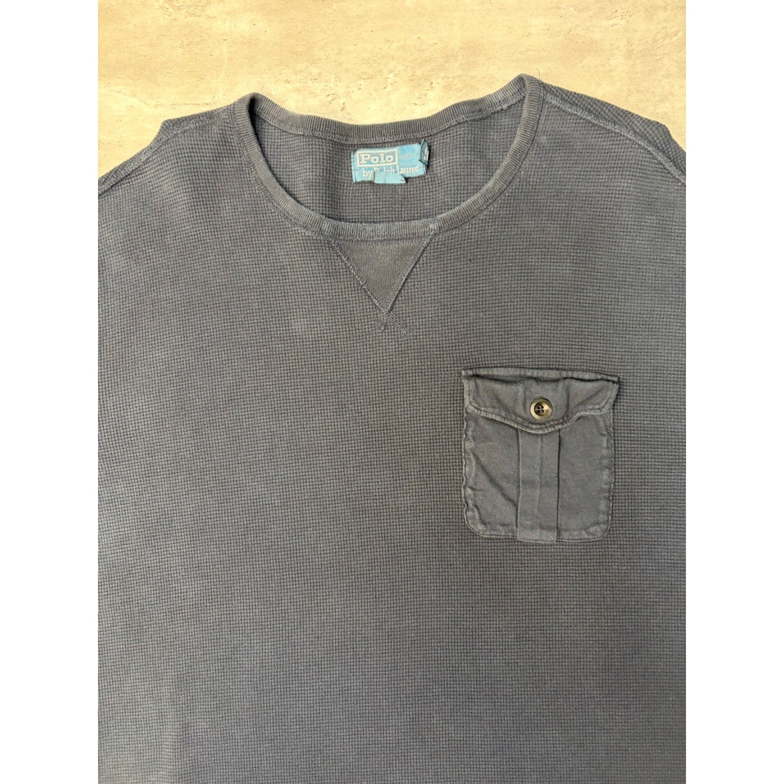Vintage Polo Ralph Lauren Thermal Chest Pocket Long Sleeve T-Shirt Size XL
