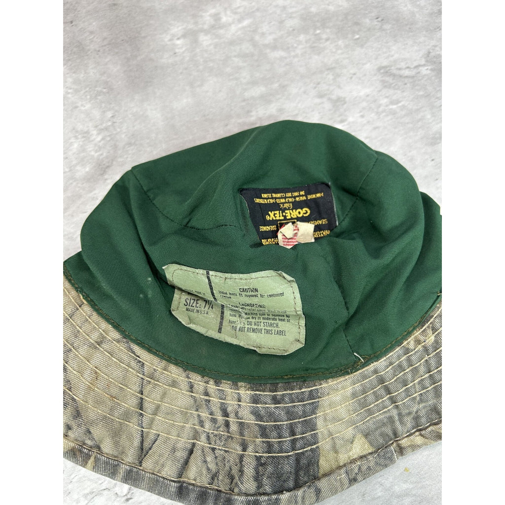 Vintage 90s Gore-Tex Hunting Camo Outdoors Bucket Hat OSFA Green/Brown
