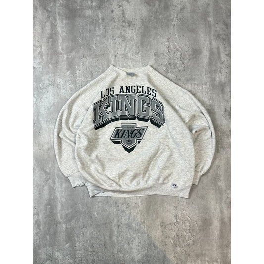 Vintage 1991 Los Angeles Kings NHL Graphic Spellout Hockey Sweatshirt Size XL