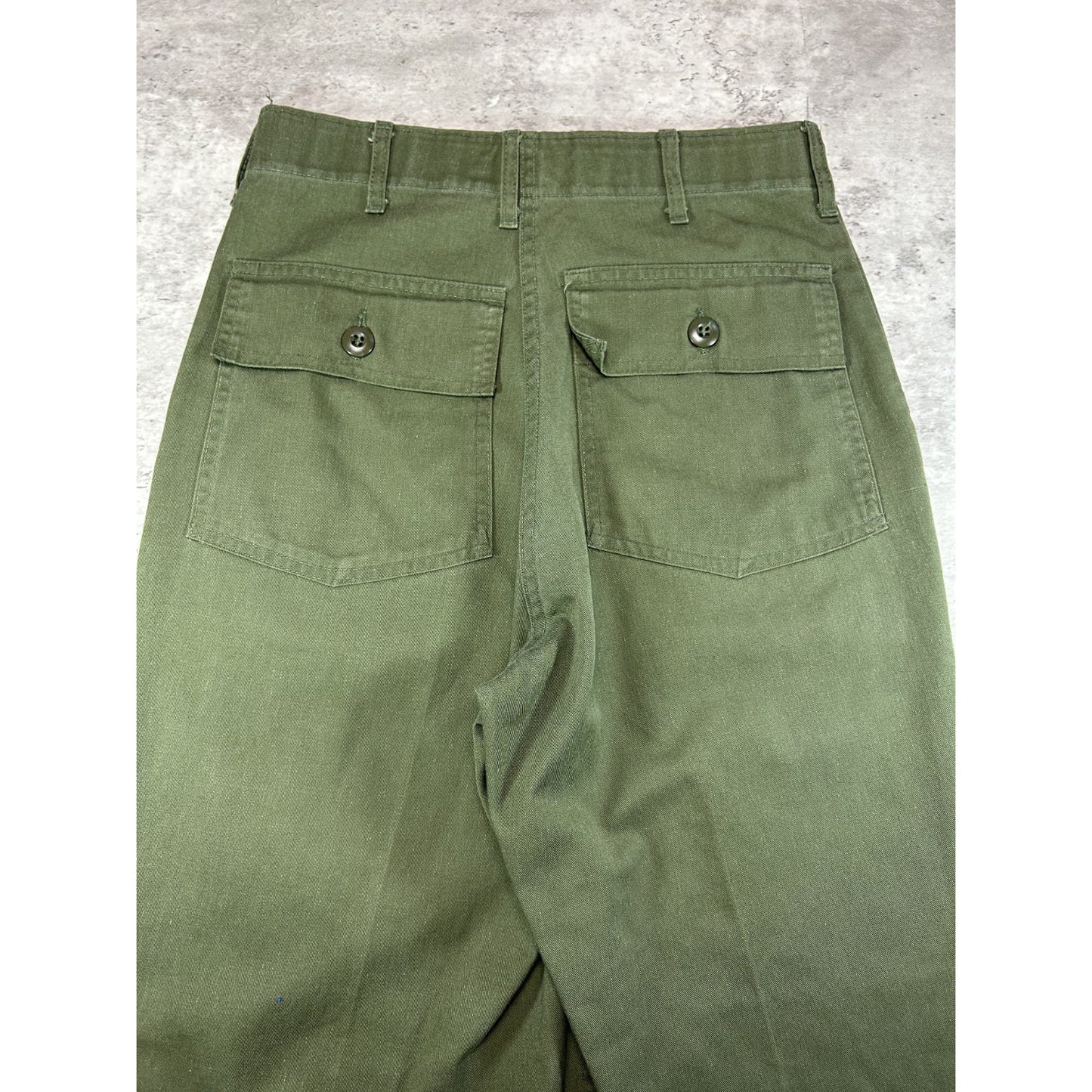 Vintage 1990s US Military OG-107 Trouser Style Army Pants Size 28 Green