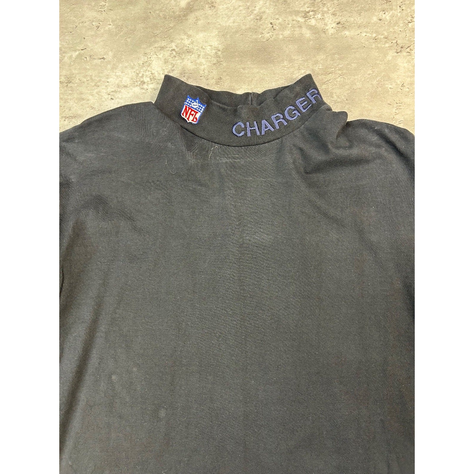 Vintage 90s Los Angeles Chargers NFL Maxit Mock Neck Long Sleeve T-Shirt Size XL