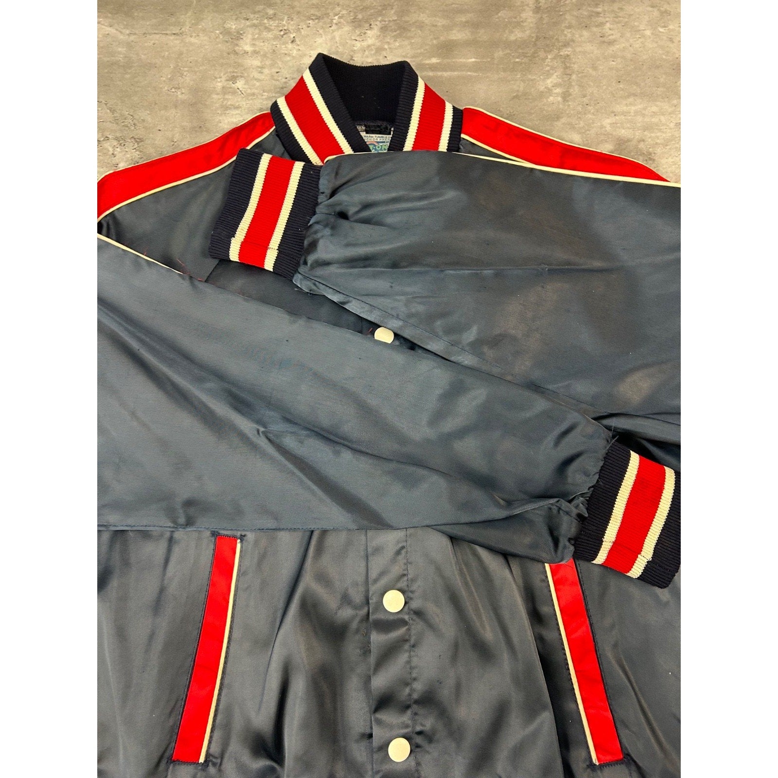 Vintage 80s Playboy Embroidered Logo Satin Bomber Jacket Size Small