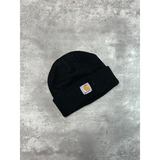 Vintage Carhartt Workwear Embroidered Patch Beanie Hat OSFA YOUTH