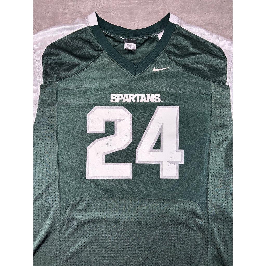 Vintage Michigan State Spartans #24 NCAA Two Tone Nike Football Jersey Size 2XL