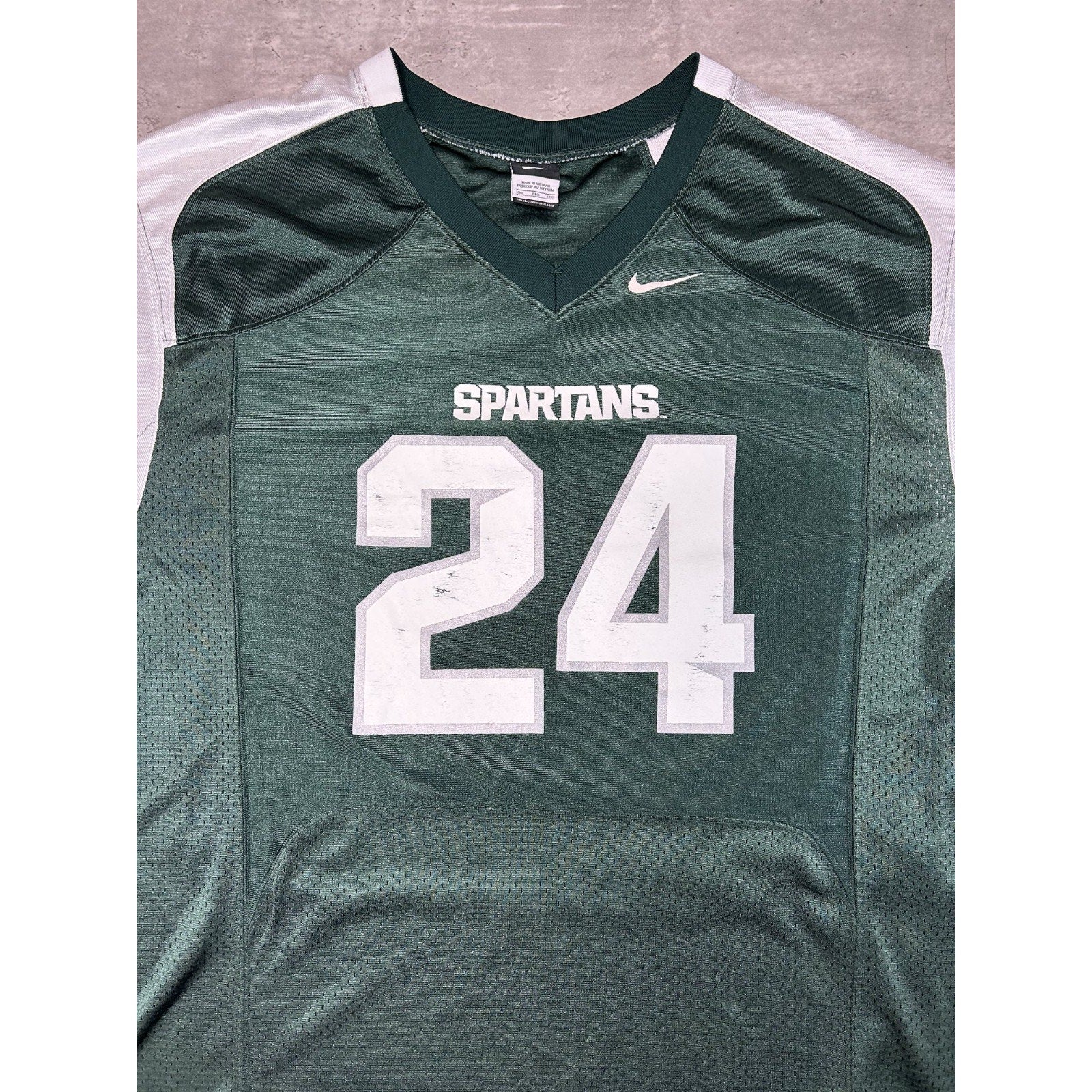 Vintage Michigan State Spartans #24 NCAA Two Tone Nike Football Jersey Size 2XL