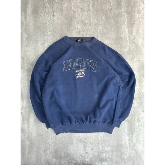 Vintage 90s Toronto Maple Leafs NHL Embroidered Spellout Sweatshirt Size 2XL