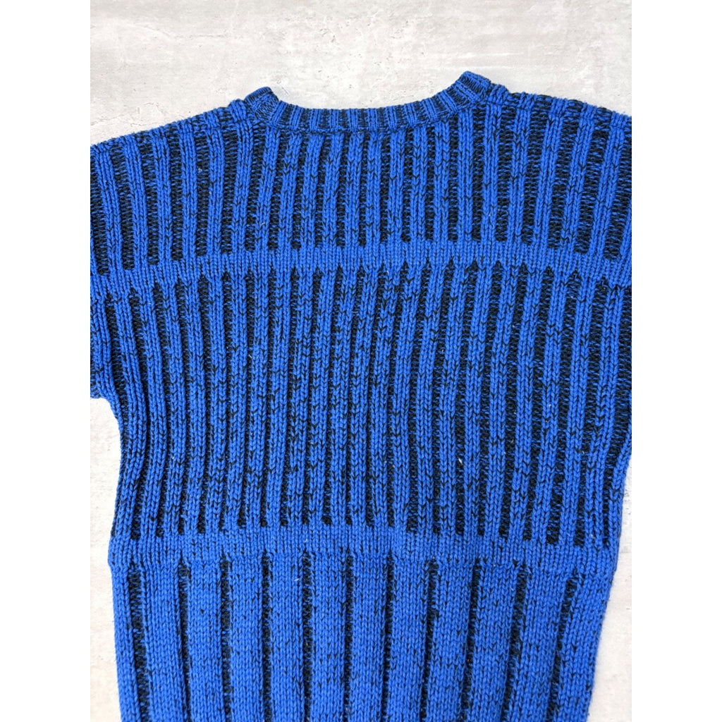 Vintage 90s Abstract Striped Pullover Ribbed Knit Sweater Size Small