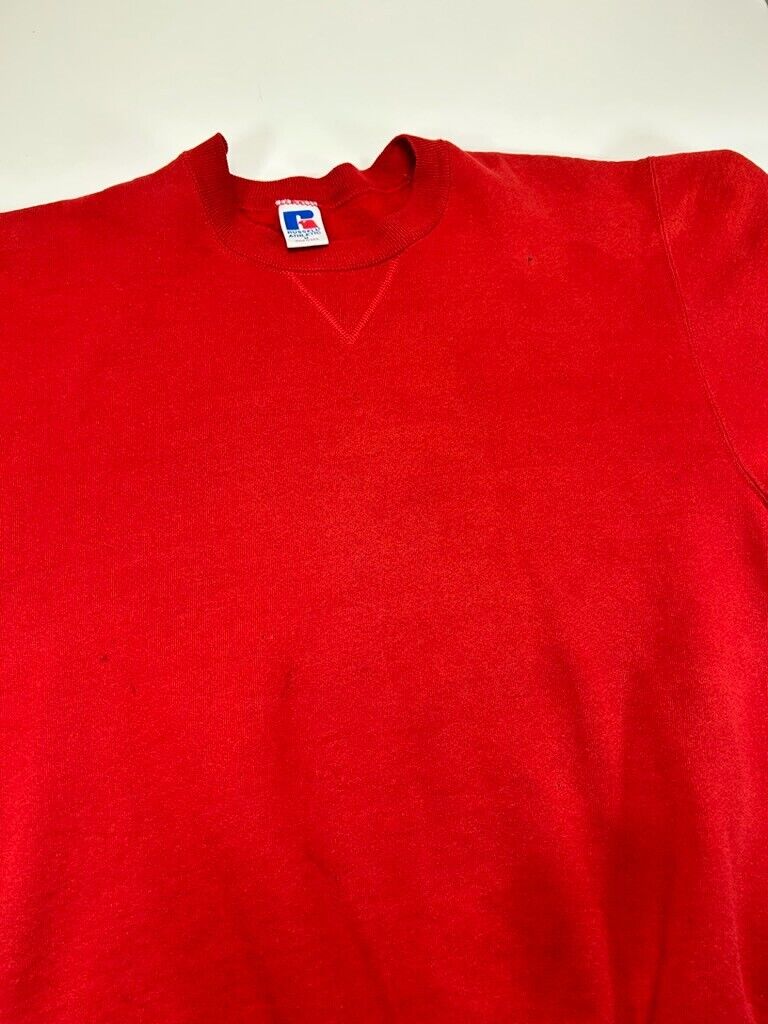 Vintage 90s Russell Athletic Blank Crewneck Sweatshirt Size Medium Made In USA