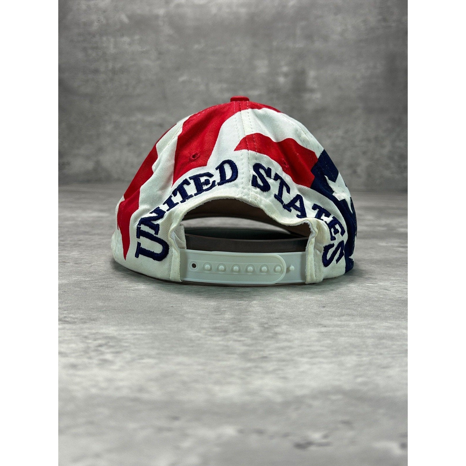 Vintage 1996 Atlanta Olympics American Flag All Over Print Snapback Hat OSFA