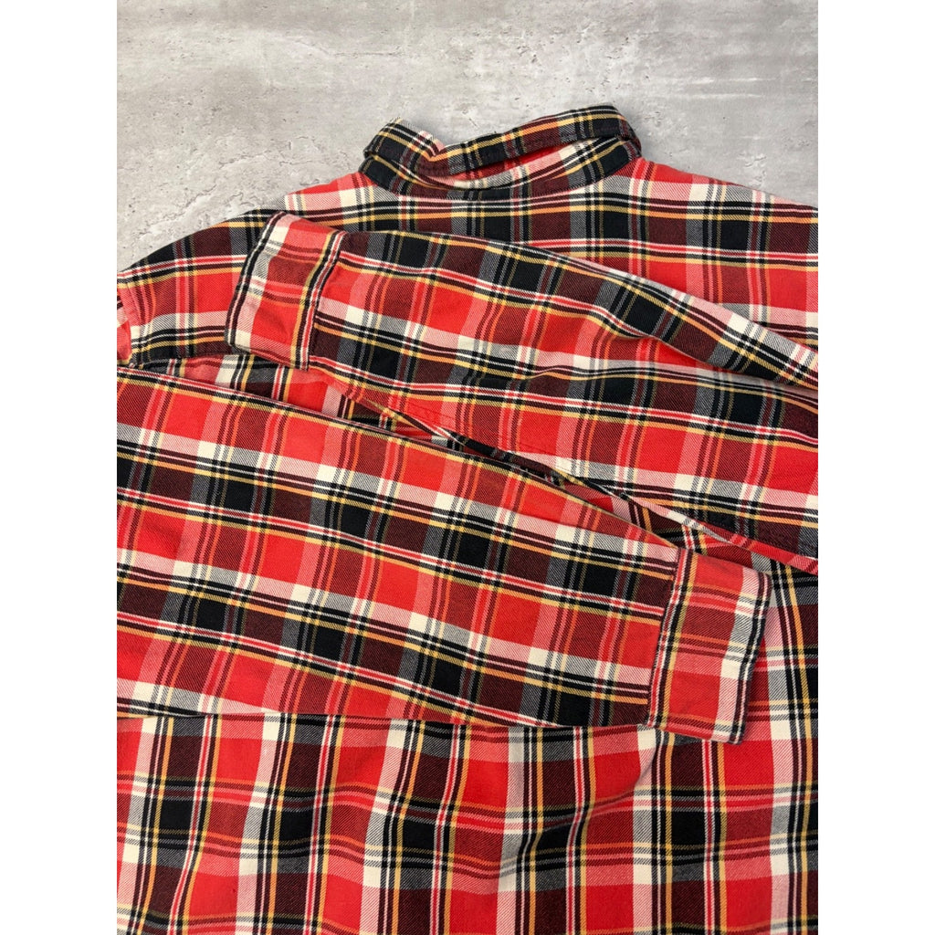 Vintage Polo Ralph Lauren Single Pocket Plaid Cropped Button Up Shirt Size XL
