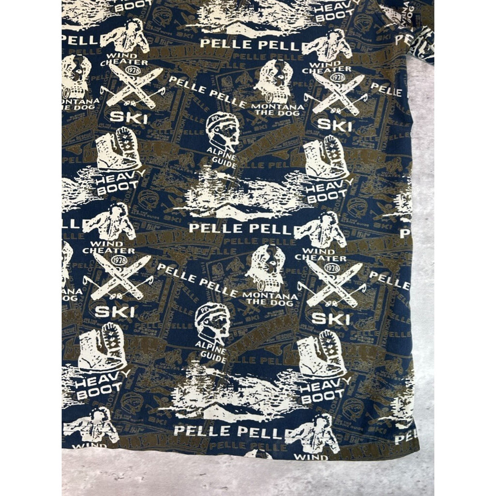 Vintage Y2K Pelle Pelle Ski All Over Print Long Sleeve Button Up Shirt Size XXL