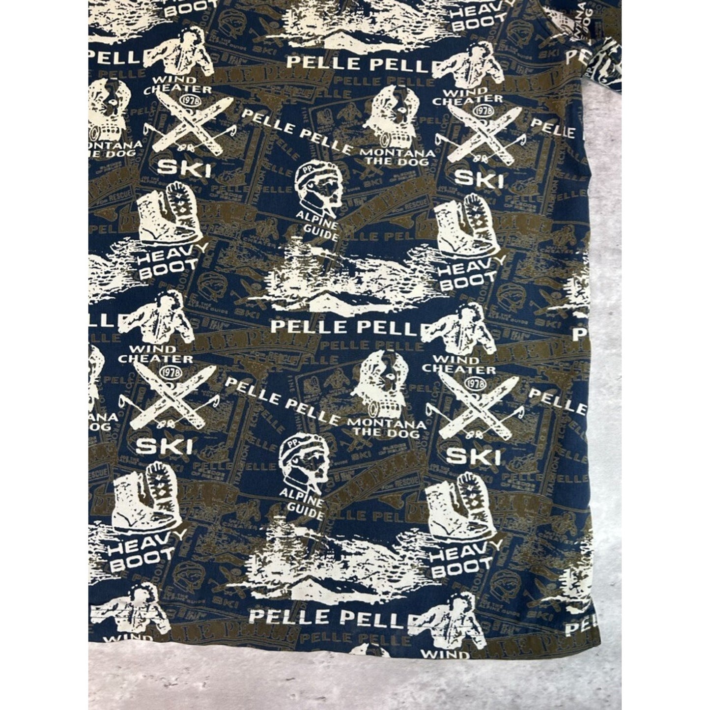 Vintage Y2K Pelle Pelle Ski All Over Print Long Sleeve Button Up Shirt Size XXL