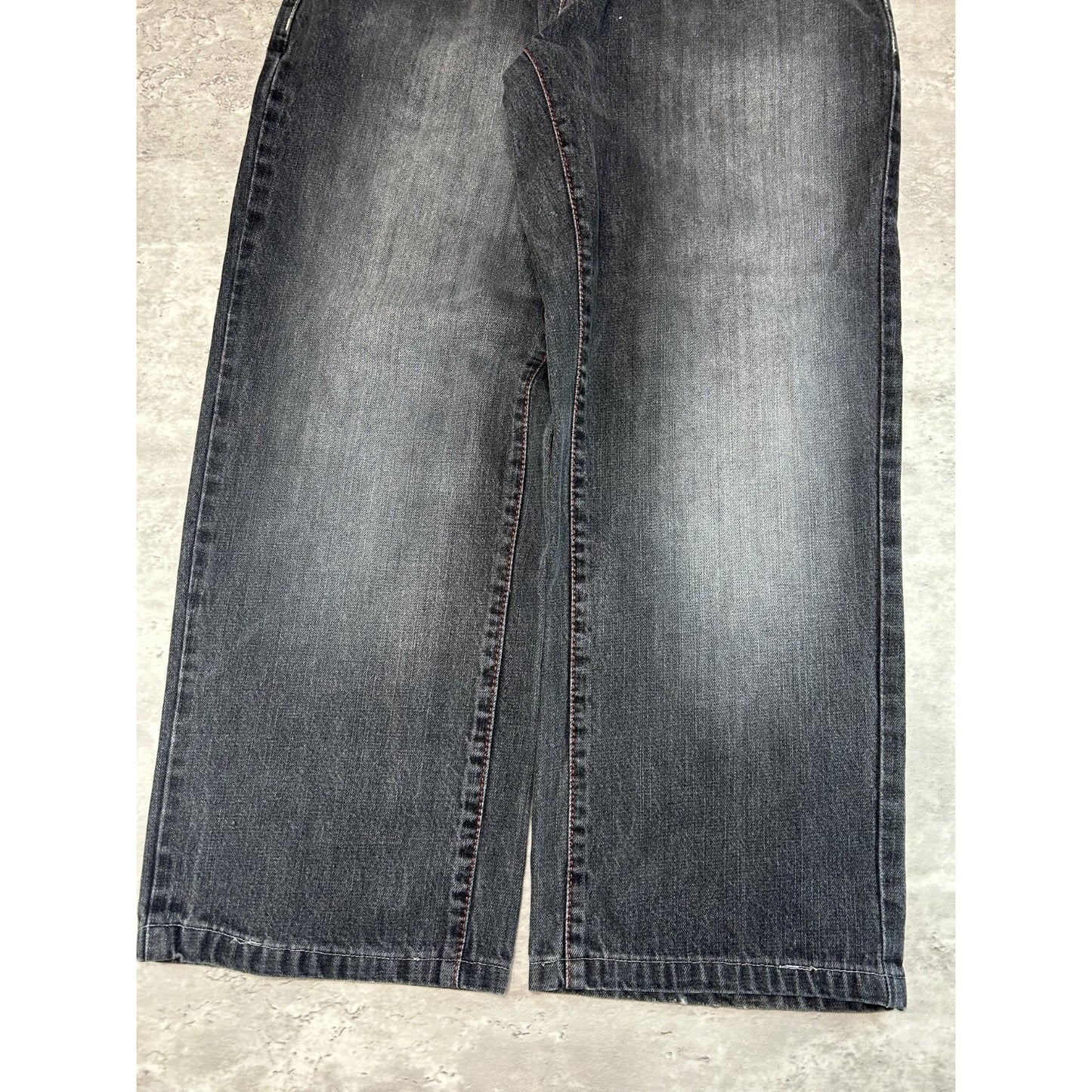 Vintage Y2K Koman Jeans Baggy Fit Faded Black Denim Pants Size 32