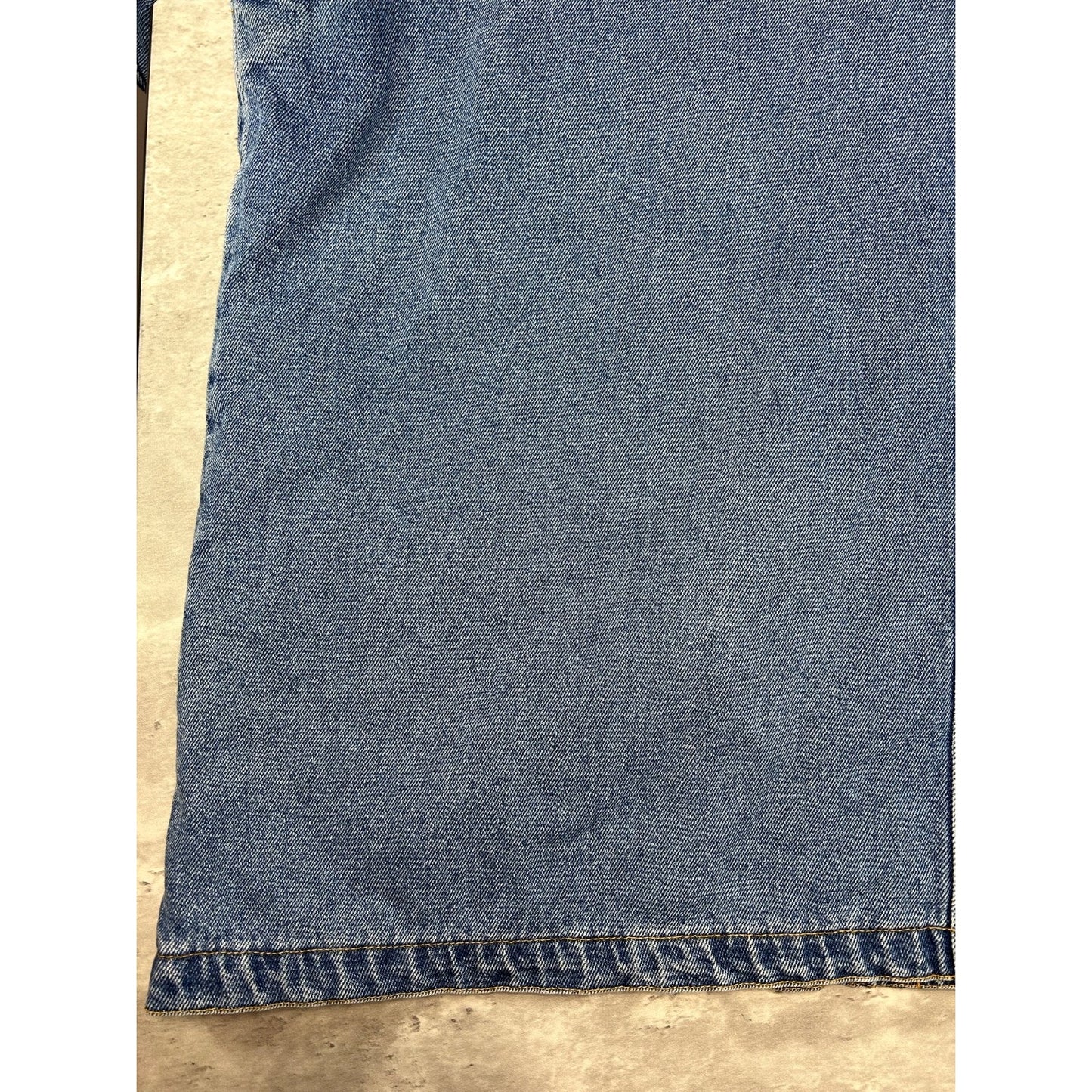 Vintage 90s RiverEdge Plaid Lined Light Wash Denim Workwear Chore Jacket Sz 2XL