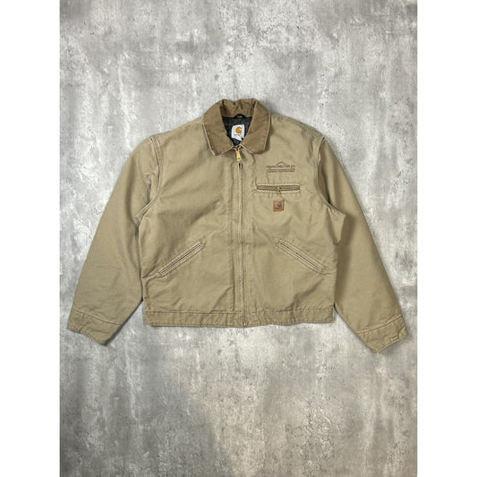 Vintage 90s Carhartt Blanket Lined Canvas Workwear Detroit Jacket Size Large