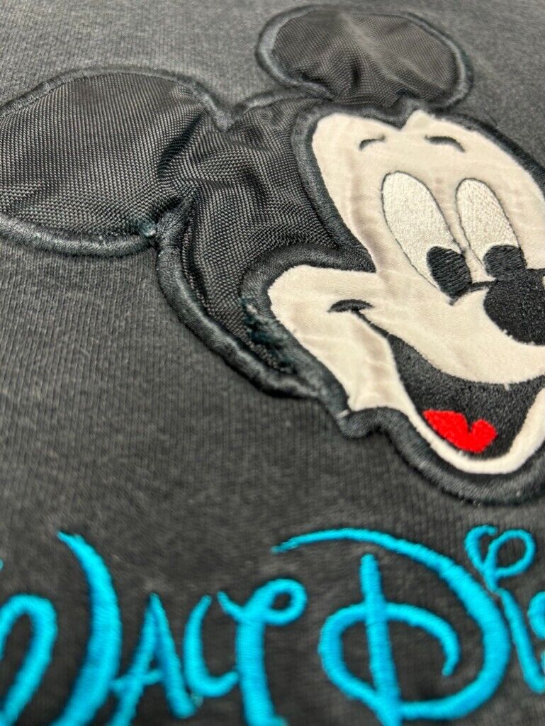 Vintage Disney Mickey Mouse Embroidered Character Spellout Sweatshirt Size Large