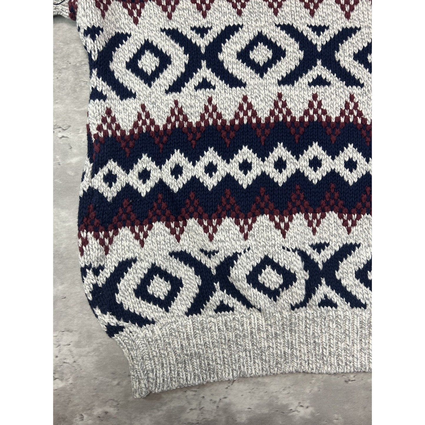 Vintage 80s Authentic Issue Geometric Striped Pullover Knit Sweater Size XL