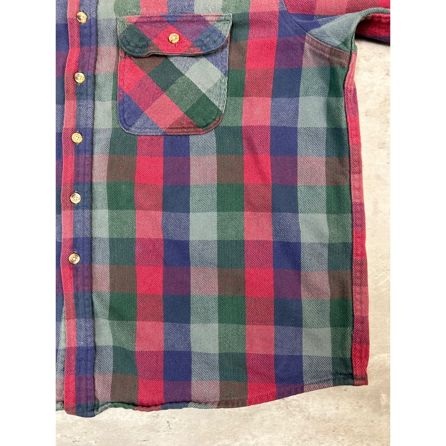 Vintage Ozark Wilderness Plaid Double Pocket Long Sleeve Button Up Shirt Sz 2XL