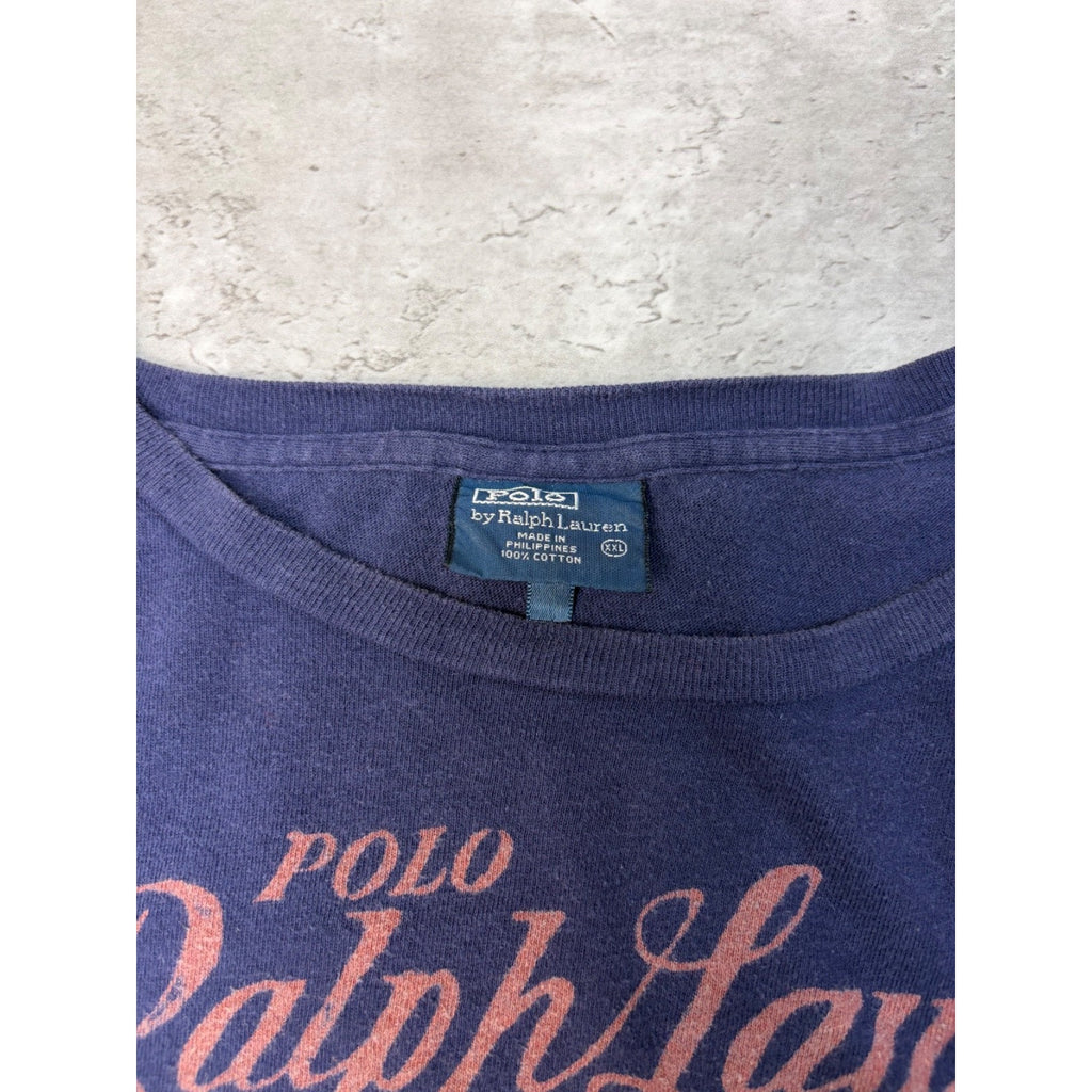 VTG 90s Polo Ralph Lauren Sportsman Script Spellout Long Sleeve T-Shirt Size 2XL