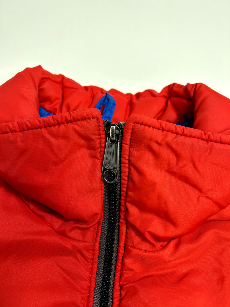 Vintage 80s Levis Insulated Corduroy Full Zip Nylon Jacket Size Large Red/Blue
