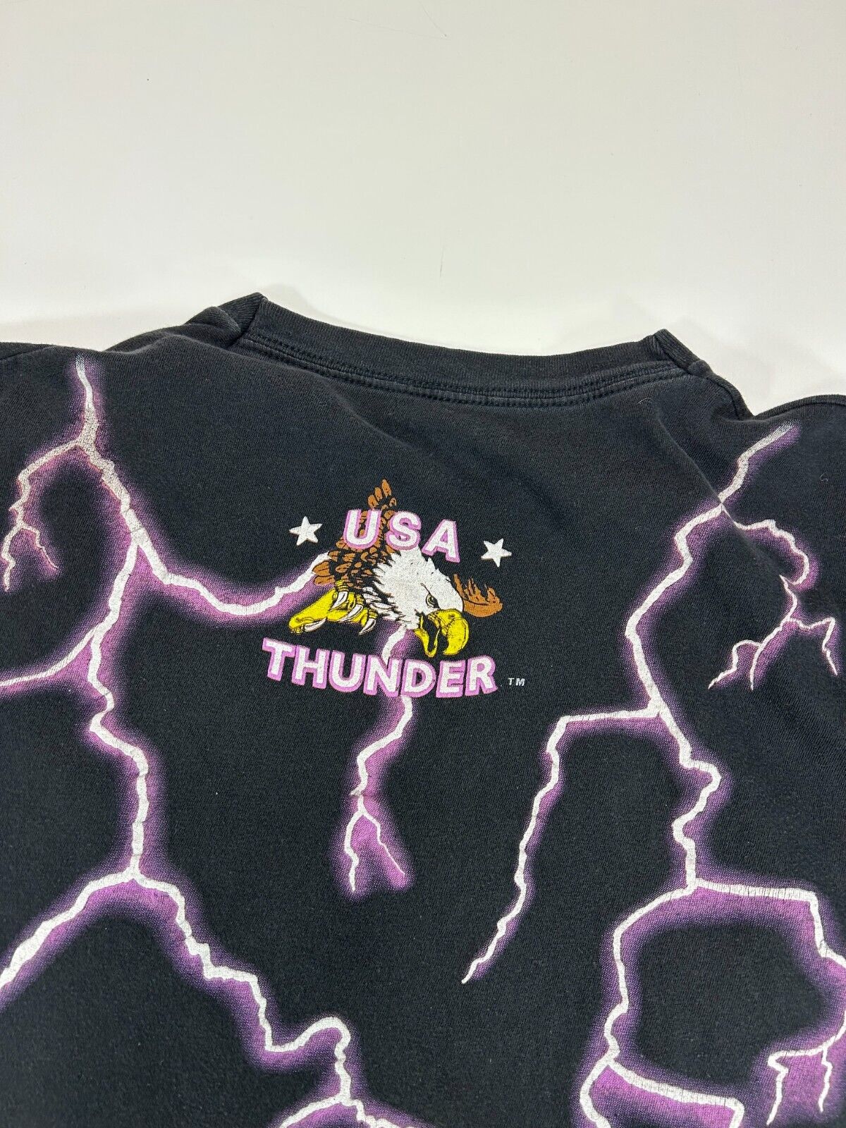 Vintage 90s USA Thunder Tigger Lighting AOP Graphic T-Shirt Size 2XL