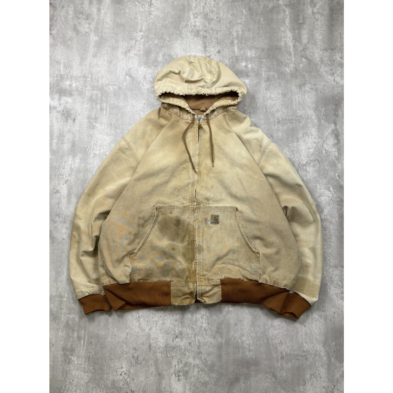 Vintage Carhartt Thermal Lined Workwear Hooded Active Jacket Size 3XL J181 BRN