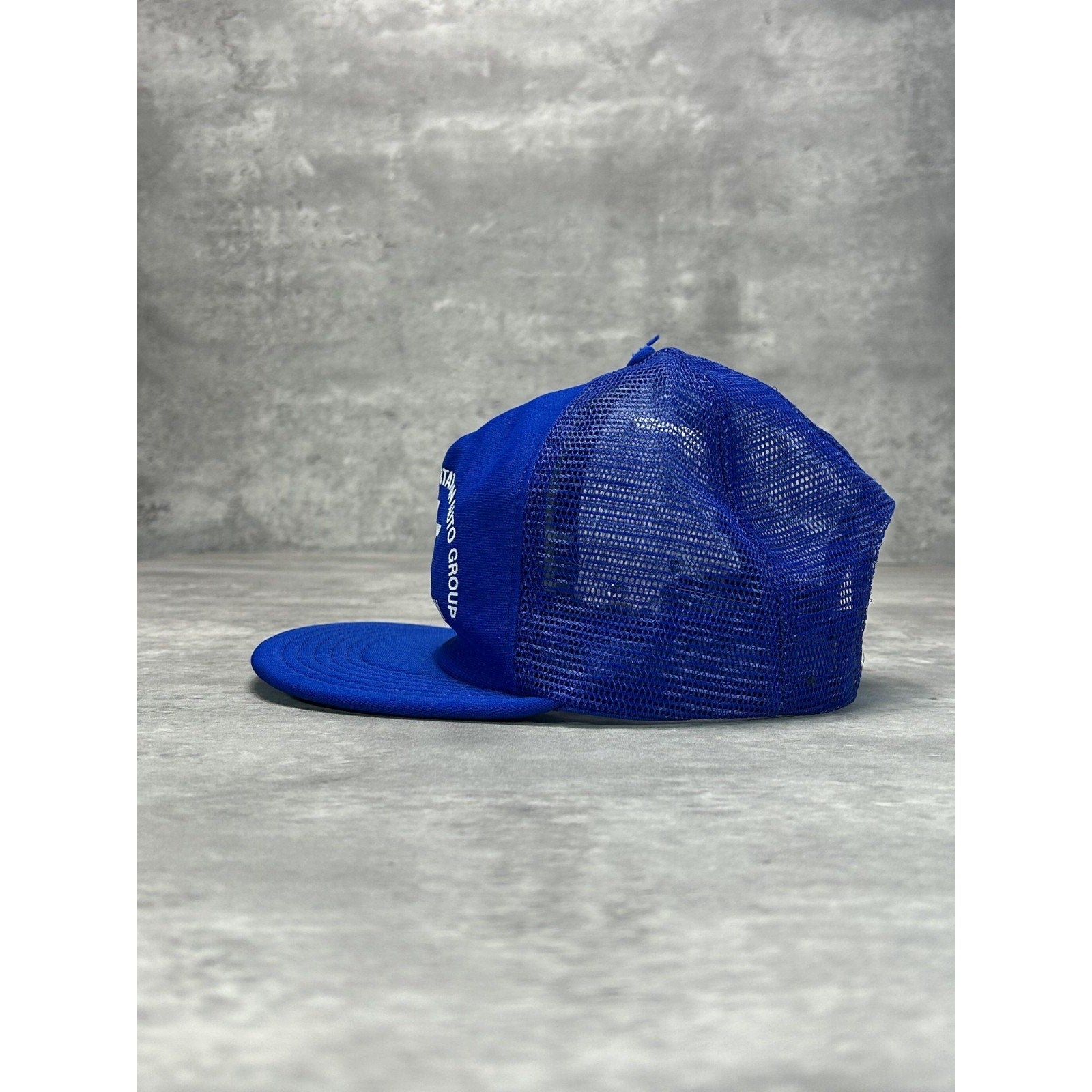 Vintage 80s Leaseway Transportation Graphic Spellout Trucker Snapback Hat OSFA