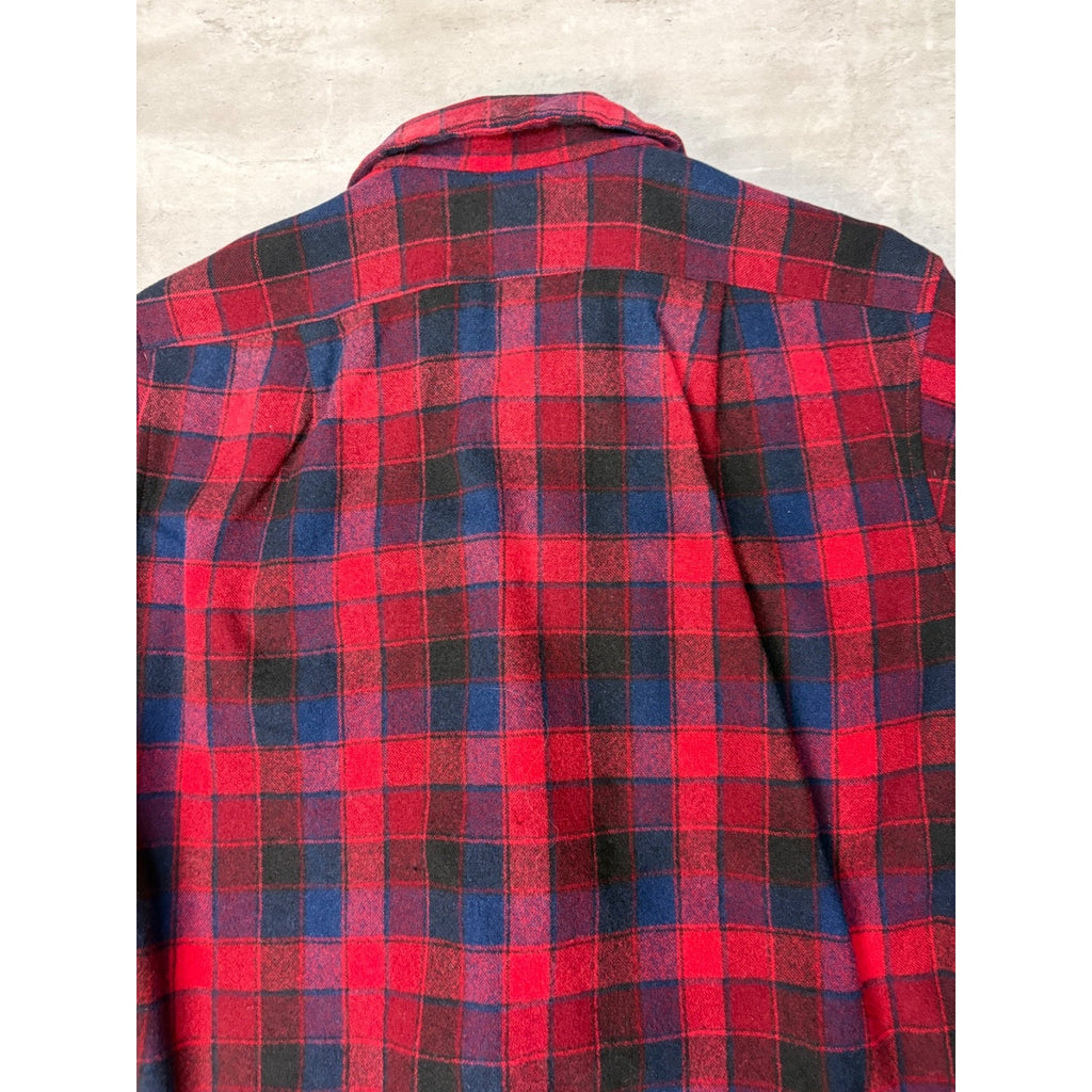 Vintage 80s/90s Pendleton Wool Plaid Long Sleeve Button Up Shirt Size Medium