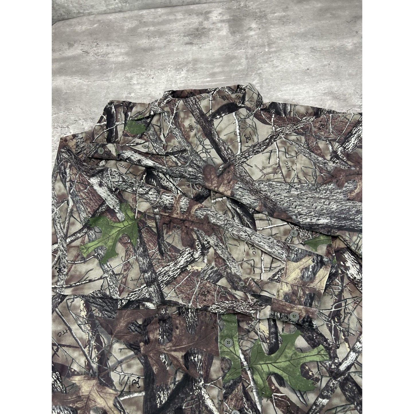 Vintage True Timber Tree Camo Hunting Long Sleeve Button Up Shirt Size XL