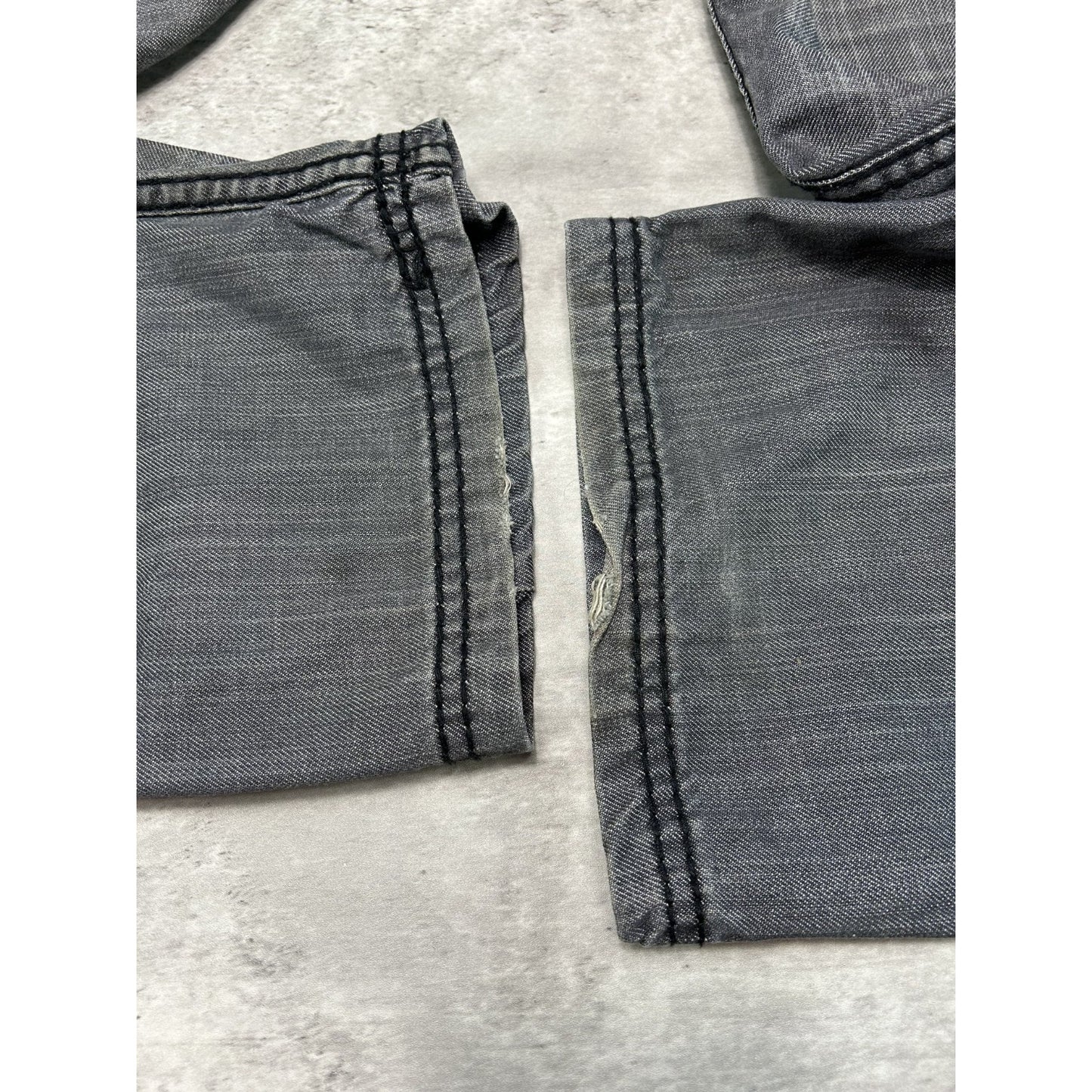 Vintage Y2K Prestige Embroidered Pocket Black Denim Pants Size 38