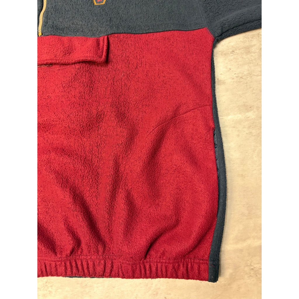 Vintage Bugle Boy Company Two Tone 1/2 Zip Fleece Sweatshirt Size Large