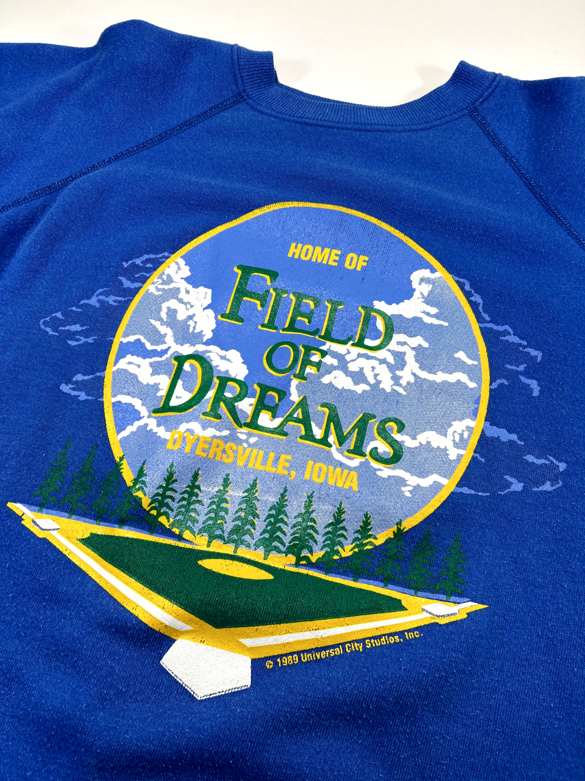 Vintage 1989 Field Of Dreams Movie Promo Graphic Sweatshirt Size XL Blue 80s