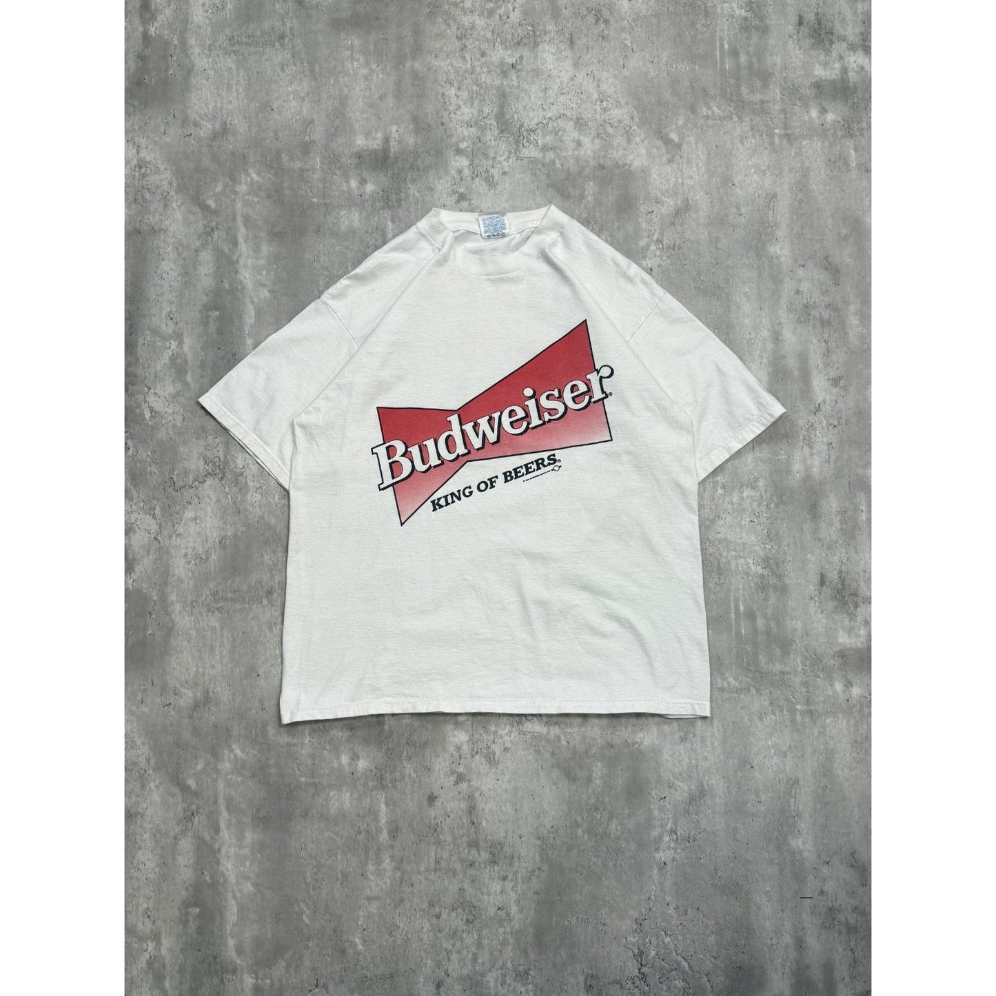 Vintage 1996 Budweiser King Of Beers Staff Beer Promo T-Shirt Size XL White