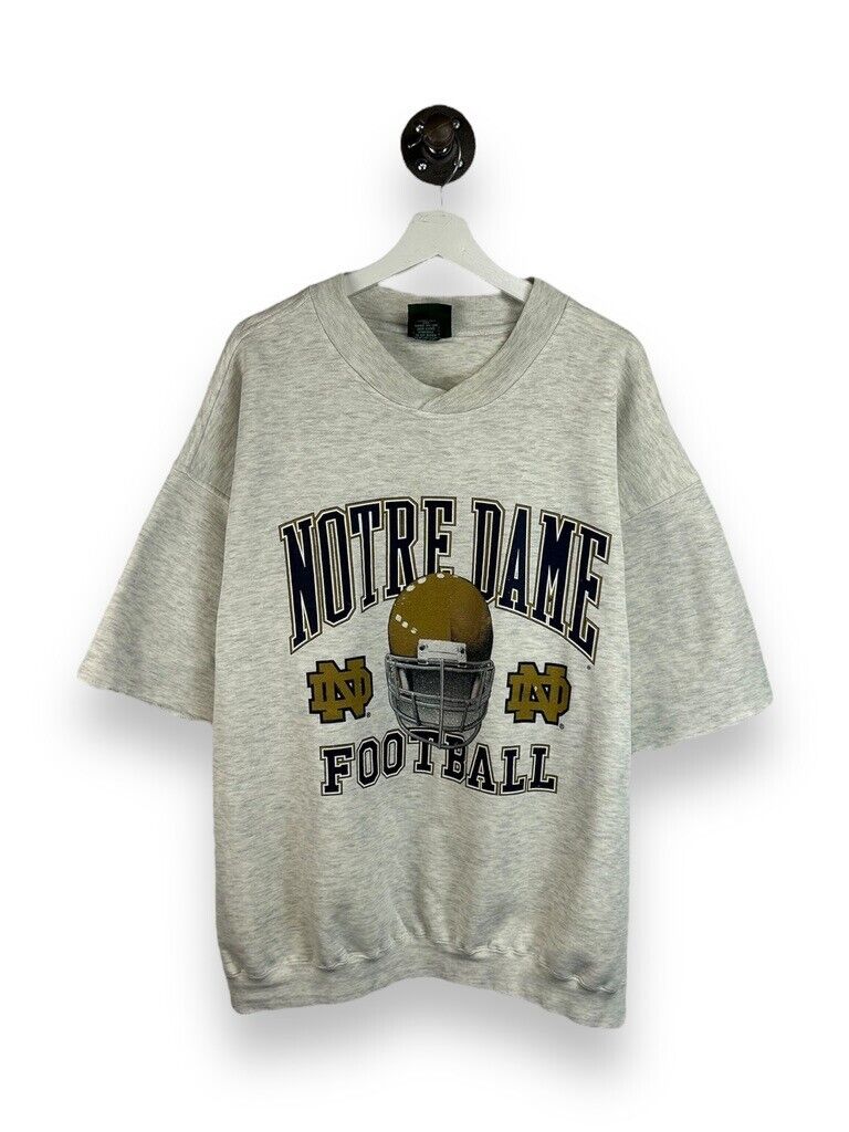 Vintage 90s Notre Dame Fighting Irish NCAA Helmet Graphic Sweatshirt Size XL