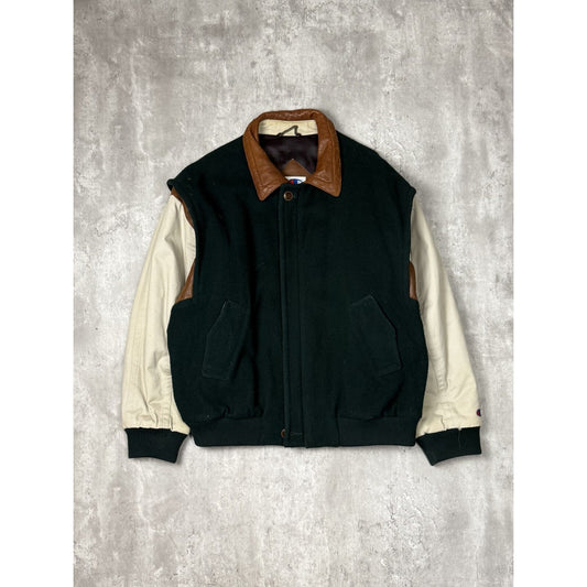 Vintage Champion Full Zip Varsity Style Bomber Jacket Size XL