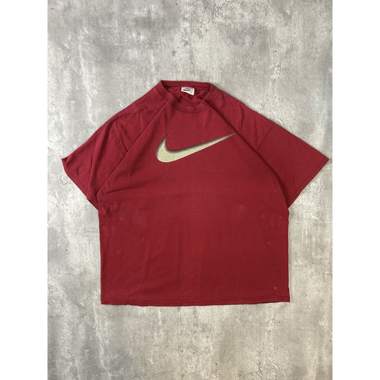 Vintage 90s Nike Big Graphic Swoosh Two Tone T-Shirt Size 2XL