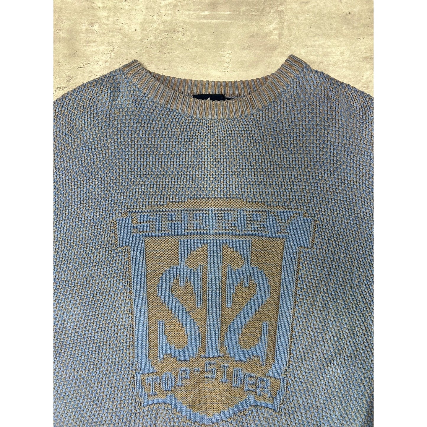 Vintage 90s Sperry Top Sider Graphic Crest Pullover Knit Sweater Size XL