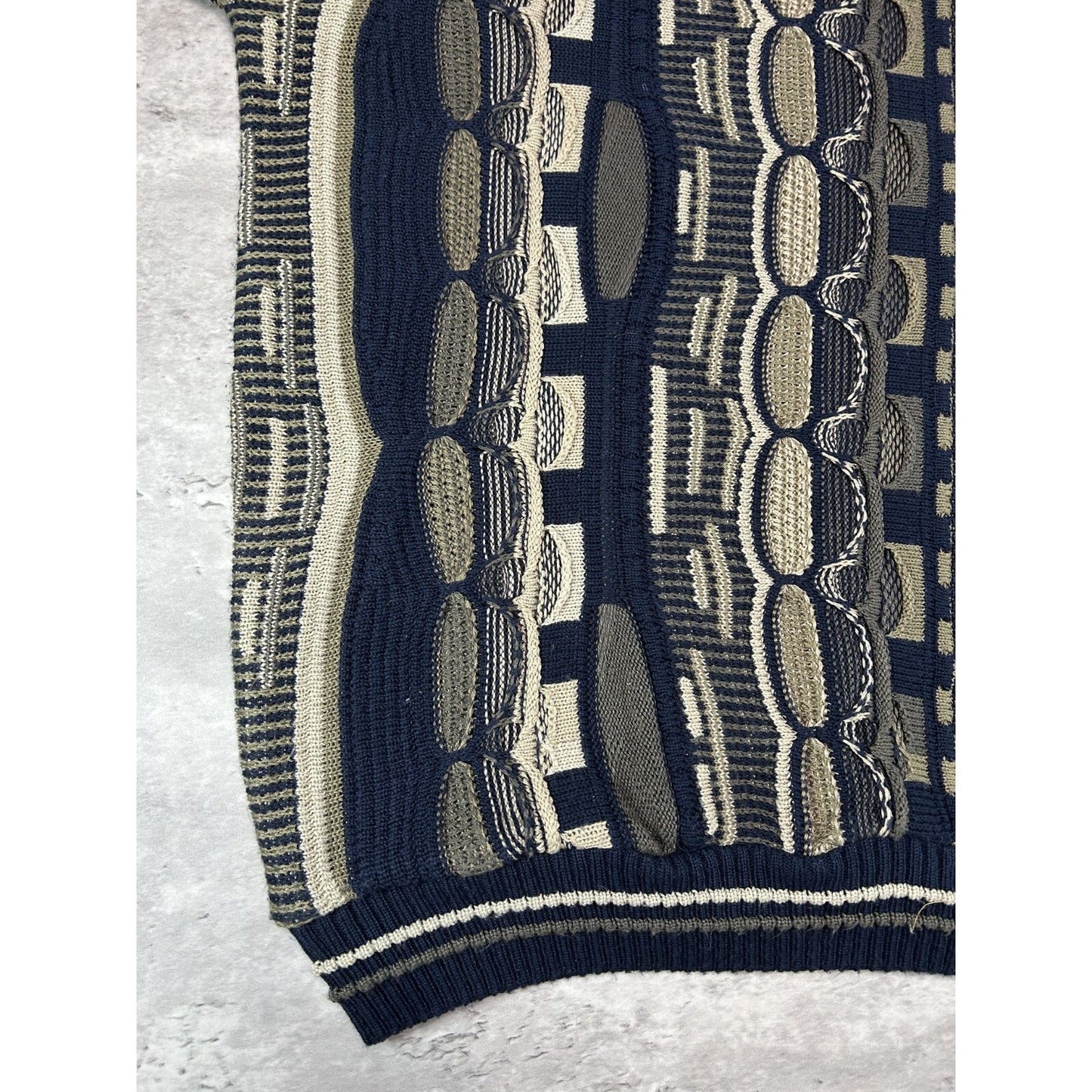 Vintage 90s Protege 3D Abstract Print Pullover Knit Sweater Size XL