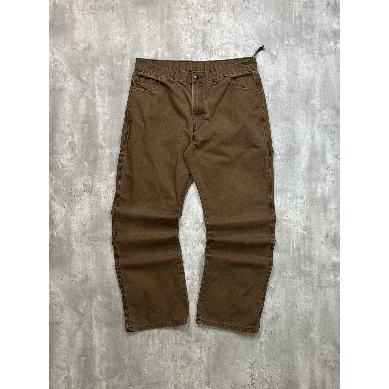 Vintage Dickies Canvas Workwear Brown Carpenter Pants Size 35