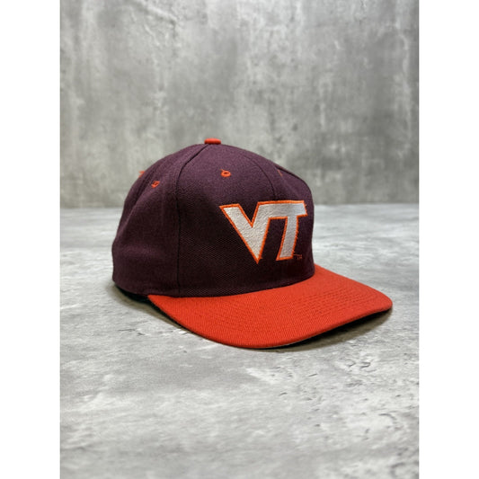 Vintage 90s Virginia Tech Hokies NCAA Embroidered Logo Snapback Hat OSFA