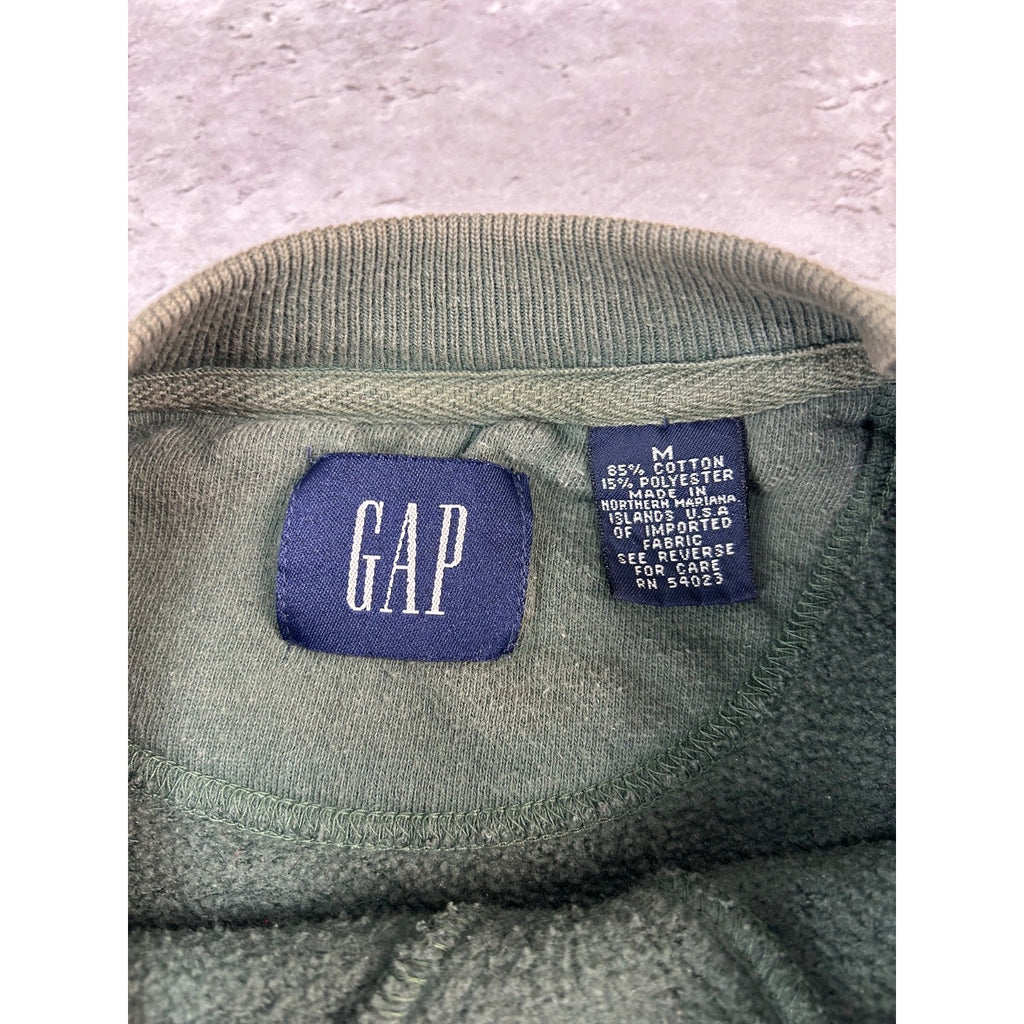 Vintage GAP Blank Green Pullover Crewneck Sweatshirt Size Medium